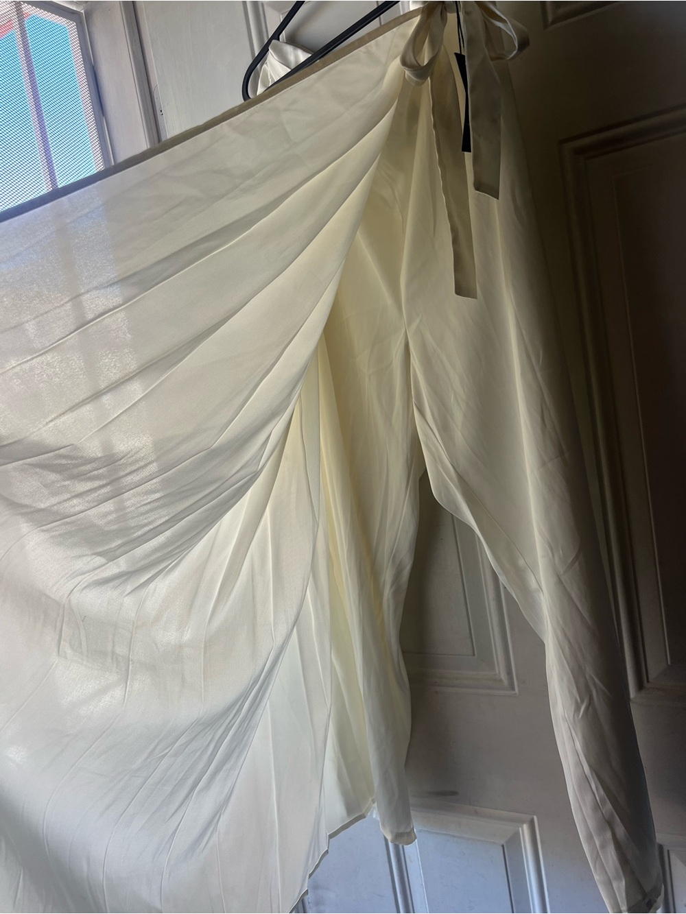 Alice Blue Lightweight Sheer Maxi Skirt in Cream